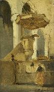 Johannes Bosboom The Pulpit of the Church in Hoorn oil painting artist